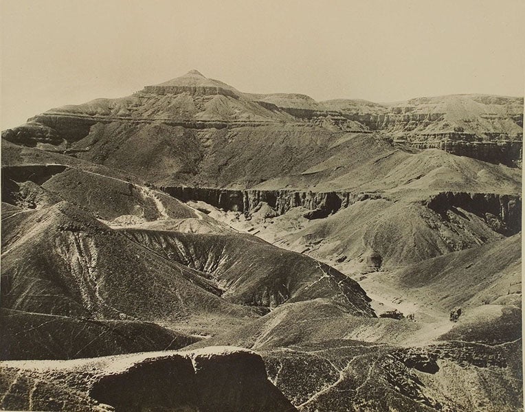 The Valley of the Kings, aerial photograph by Harry Burton, probably 1922 (Wikimedia commons)
