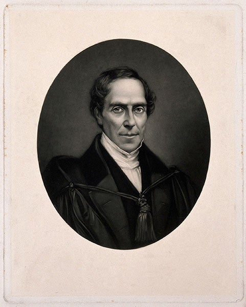 Portrait of Gideon Algernon Mantell, mezzotint by W. T. Davey after P. Senties after J. Mayall, undated, Wellcome Collection (wellcomecollection.org)