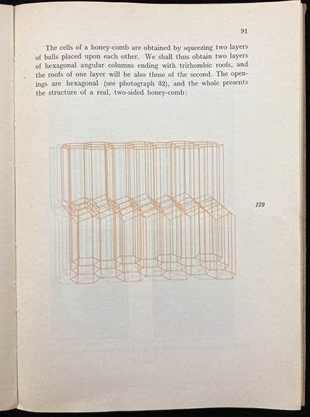 Anaglyph of a geometrical diagram, printed in red and green, to be viewed with 3-D glasses, Mathematical Snapshots, by Hugo Steinhaus, p. 91, 1938 (Linda Hall Library)