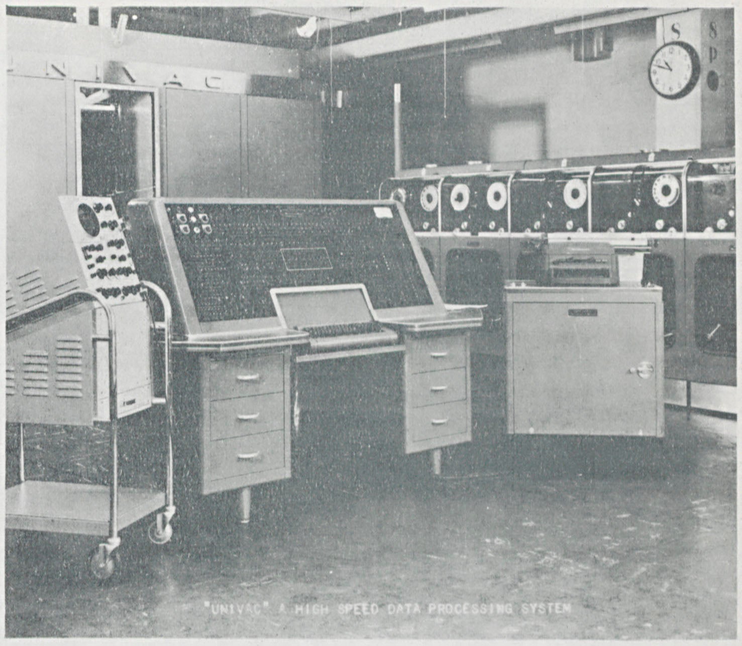 The UNIVAC, or Universal Automatic Computer, in A Survey of Domestic Electronic Digital Computing Systems, by Martin H. Weik, 1955, p. 177.