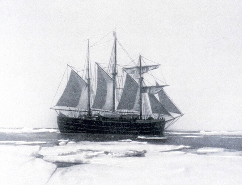 The Fram in Antarctica during Amundsen’s assault on the South Pole, 1910-12 (Wikimedia commons)