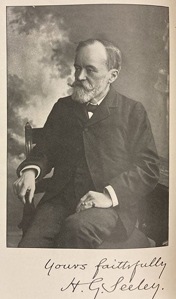 Portrait of Harry Govier Seeley, photograph, undated, in Geological Magazine, dec. 5, vol. 4, plate 12, p. 241, 1907 (Linda Hall Library)