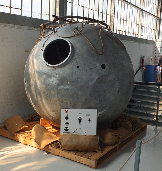 Gondola of FNRS-1, which made the record-breaking ascents of 1931-32, in the Swiss Transport Museum in Lucerne (Wikimedia commons)