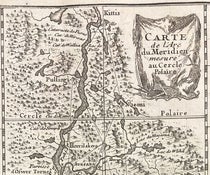 Detail of map of Lapland, showing series of triangulations made in Lapland to determine the length of a degree of latitude, La figure de la terre, déterminée par les observations de Messieurs de Maupertuis, Clairaut, Camus, Le Monnier ... & de M. l'Abbé Outhier ... accompagnes de M. Celsius ... faites par ordre du roy au cercle polaire, plate 1 at end, 1738 (The Linda Hall)