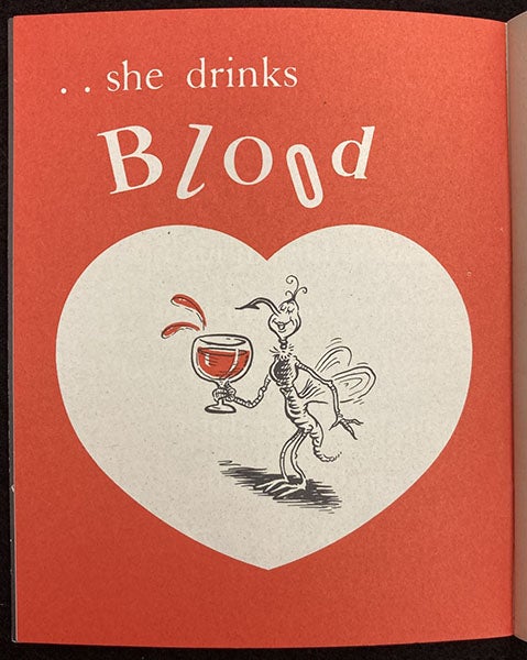 “She drinks BLOOD,” drawing by Theodor Seuss Geisel, This is Ann, [by Theodor Seuss Geisel and Munro Leaf], p. 6, 1943 (The Linda Hall)