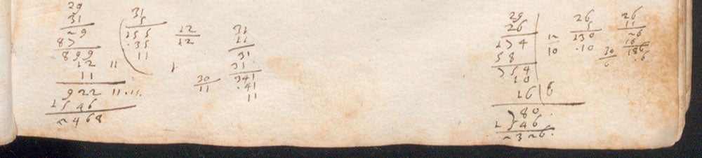 Detail of Oderico’s calculations for Ferrara, in Tractatus astrologicus, by Luca Gaurico, 1552 (Linda Hall Library)