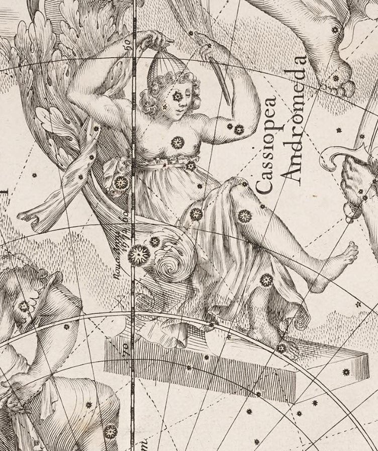 Cassiopeia by Ignace-Gaston. Image source: Pardies, Ignace Gaston. Globi coelestis. Paris: Excudebat Sebastianus Mabre Cramoisy, 1674. 
