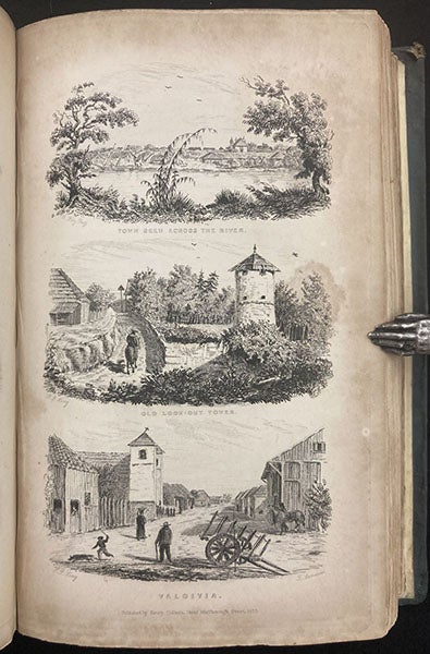Three views of Valdivia, Chile, wood engravings after drawings by Robert FitzRoy and Philip Gidley King, Narrative of the Surveying Voyages of His Majesty's ships Adventure and Beagle, by Robert FitzRoy et al., vol. 2, p. 398, 1839 (Linda Hall Library)