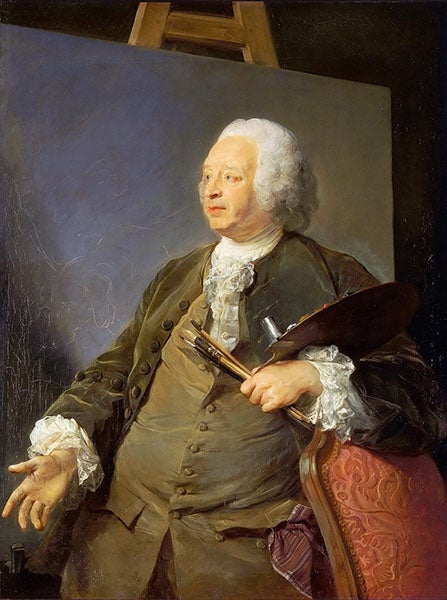 Portrait of Jean-Baptiste Oudry, oil on canvas, by Jean-Baptiste Perronneau, 1753, Louvre (Wikimedia commons)