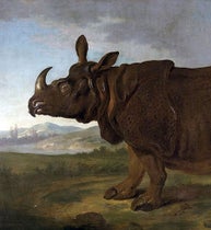 Clara the Rhino, by Jean-Baptiste Oudry, oil on canvas, 1749, Staatliches Museum Schwerin, Germany (Wikimedia commons)