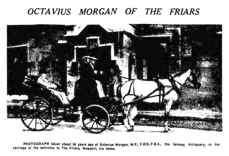 Newspaper photo of Octavius Morgan in a carriage, unknown source and date (holeousia.com)