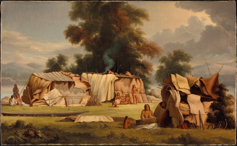 Fishing Lodges of the Clallams, Vancouver Island, oil on canvas, 1851-56, National Galleries of Canada (gallery.ca)