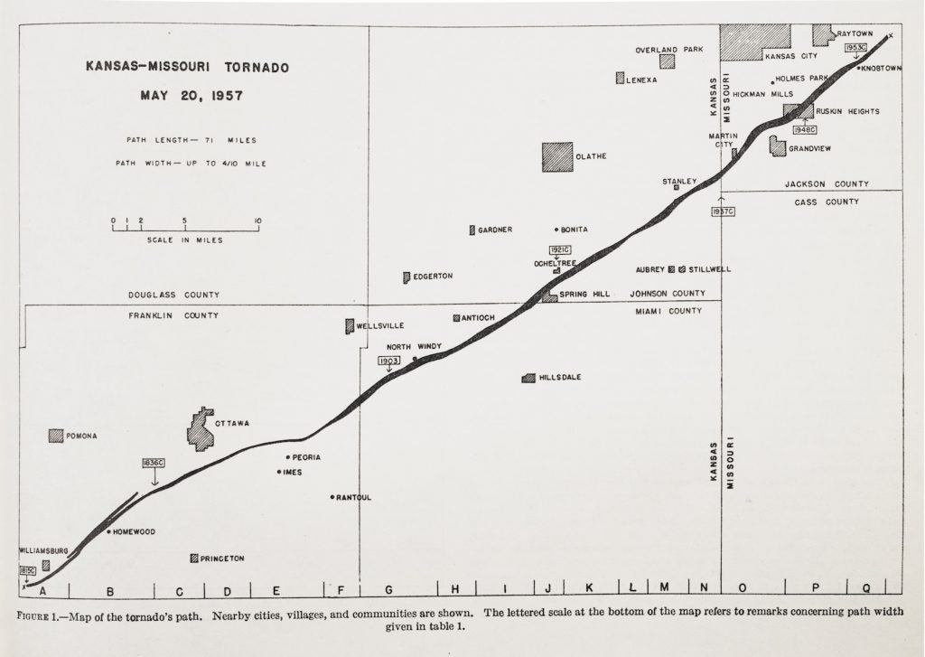 Image source: “Weather Notes.” Monthly Weather Review, vol. 85, no. 6, 1957, p. 205. View Source