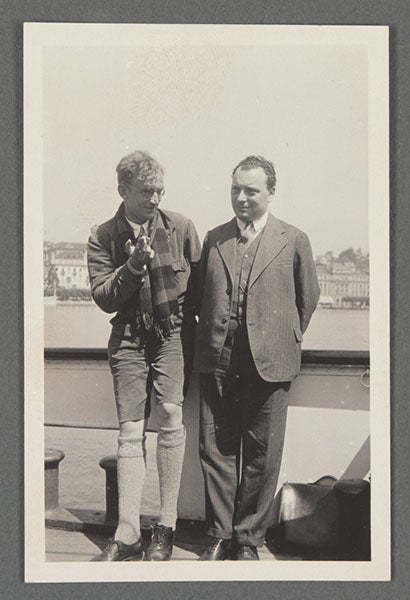 George Gamow (left) and Wolfgang Pauli, photograph, early 1930s, Online Archive of California (oac.cdlib.org)
