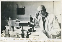 Chales Nicolle in his lab, Pasteur Institute of Tunis, photograph, undated (Wikimedia commons)