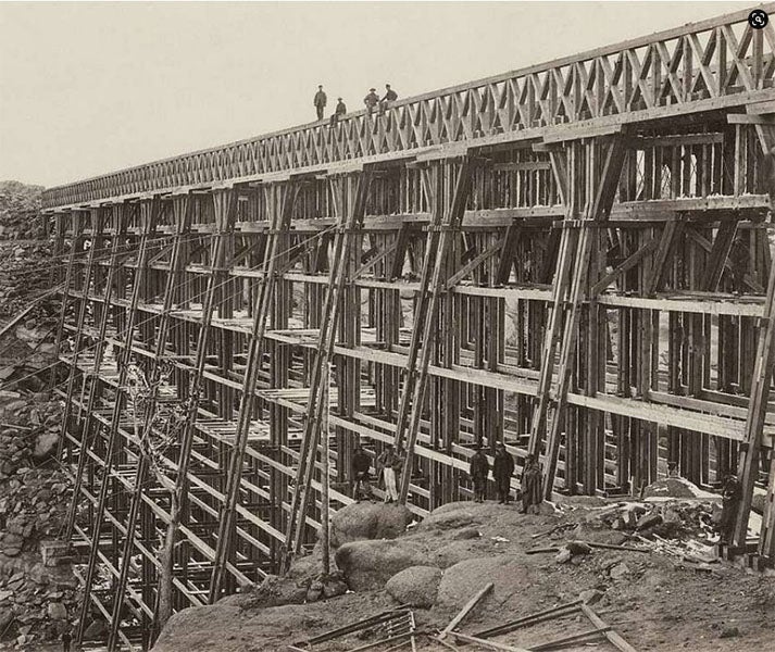 Dale Creek Bridge, Wyoming, wet collodion photograph by Andrew J. Russell, 1868, Beinecke Library, Yale University (picryl.com)