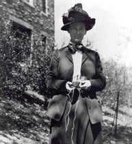 Portrait of Florence Bascom, holding a compass, undated photograph, Florence Bascom Papers, Smith College (onwisconsin.uwalumni.com)