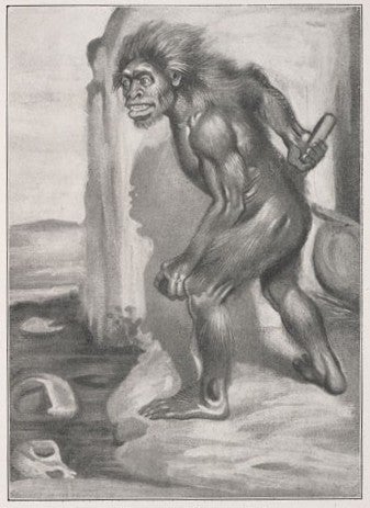 Prehistoric man. Image source: Wilser, Ludwig. Leben und Heimat des Urmenschen. Leipzig: Verlag von Theod. Thomas, 1910, p. 37.
