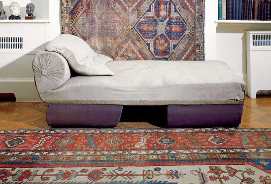 Freud’s couch without its coverings, Freud Museum, London (source unknown)