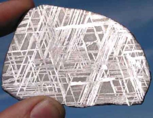 Meteorite from an unknown source, but with an especially nice Widmanstätten pattern, offered for sale (arizonaskiesmeteorites.com)