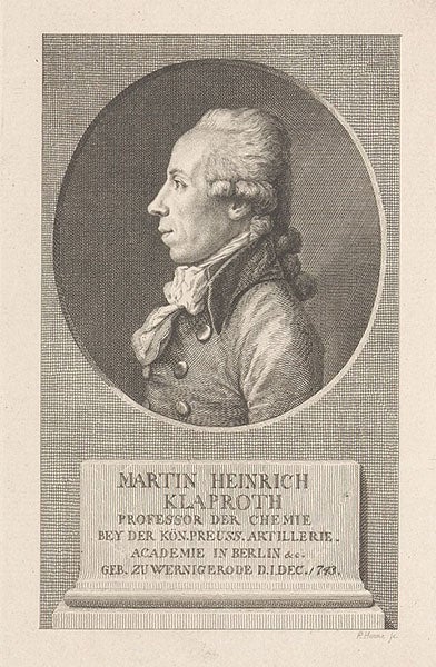 Portrait of Martin Klaproth, engraving, undated, Rijksmuseum, Amsterdam (Wikimedia commons)