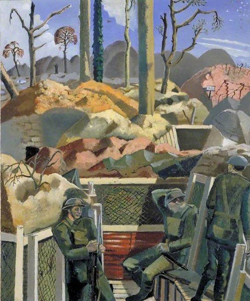 Spring in the Trenches, Ridge Wood, oil on canvas, by Paul Nash, 1917-18, Imperial War Museums (artuk.org)