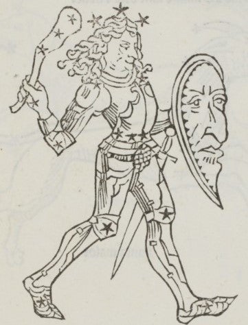 Orion. Image source: Hyginus, Jacobus Sentinus, and Joannes Lucilius Santritter. Poeticon Astronomicon. Venice: Erhard Ratdolt, 1482.