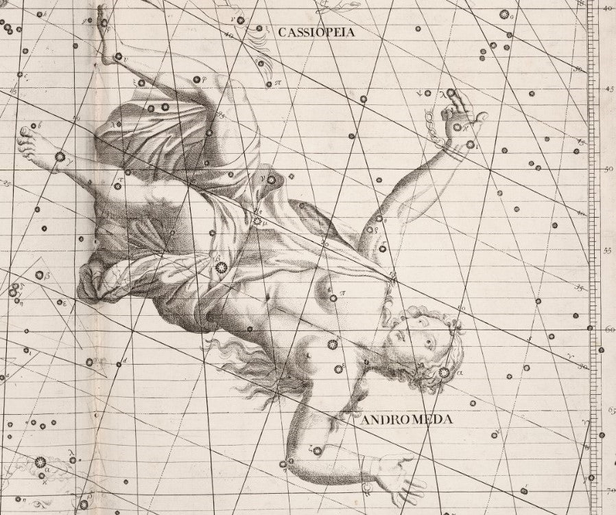 Andromeda. Image source: Flamsteed, John. Atlas Coelestis. London, 1729. 
