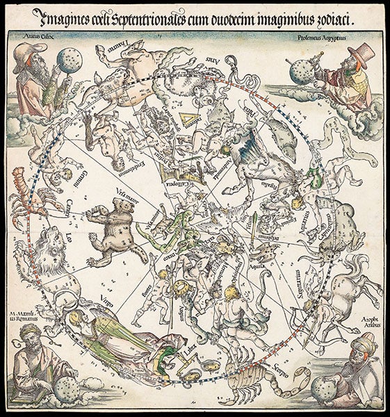 Imagines Coeli Septentrionales (northern celestial hemisphere), woodcut by Albrecht Dürer et al., 1515, offered and sold by Daniel Crouch Rare Books (crouchrarebooks.com)