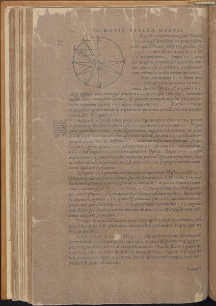 A deteriorating page that has been deacidified and strengthened with Japanese tissue, Astronomia nova, by Johannes Kepler, 1609 (Linda Hall Library)