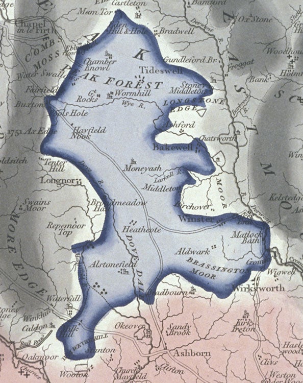 Detail of Derbyshire map. Image source: Smith, William (1679-1839). A Delineation of the Strata of England and Wales, with Part of Scotland. London: J. Cary, 1815, pl. 8.