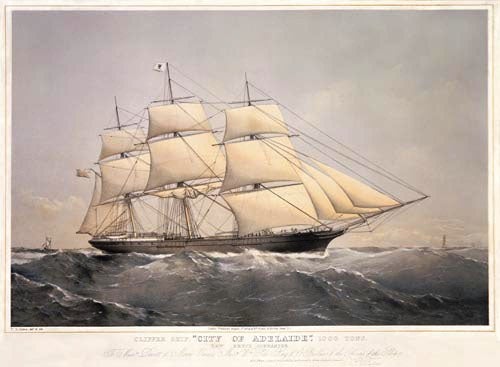 City of Adelaide, lithograph by Thomas Dutton, 1864 (Wikimedia commons)