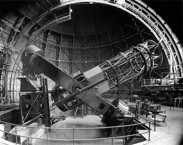 100-inch Hooker reflecting telescope, ca 1917, Mount Wilson Observatory, Pasadena, California (griffithobservatory.org)