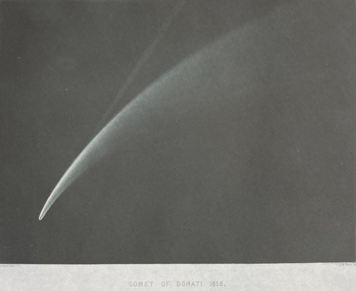 The Great Comet of 1858 (Donati’s Comet), drawing by George Phillips Bond, Annals of the Harvard College Observatory, frontispiece, vol. 3, 1862 (Linda Hall Library)