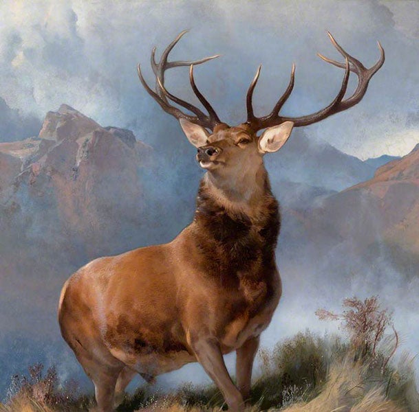 Monarch of the Glen, by Edwin Landseer, oil on canvas, 1851, National Galleries of Scotland (artuk.org)