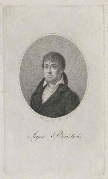 Portrait of Scipione Breislak, engraving, undated, (boudewijnhuijgens.getarchive.net)