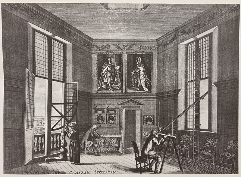 “Star Chamber [Octagon Room],” plate IX, facsimile etching, Francis Place and the Early History of the Greenwich Observatory, by Derek House, Science History Publications, 1975 (The Linda Hall)