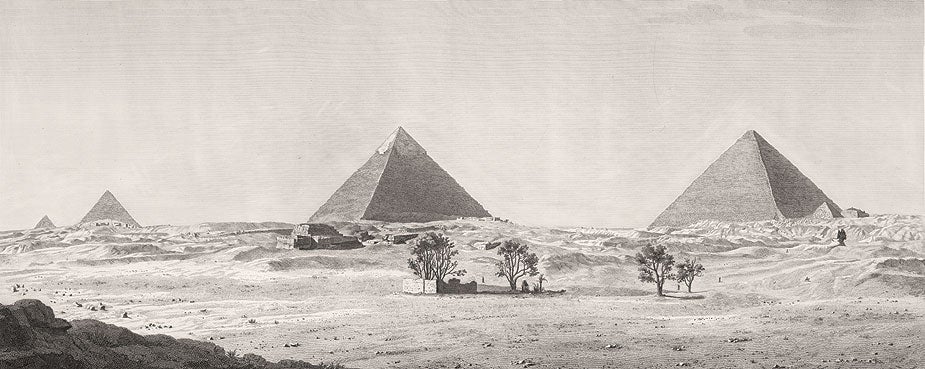 View of the Giza Pyramids and Great Sphinx.