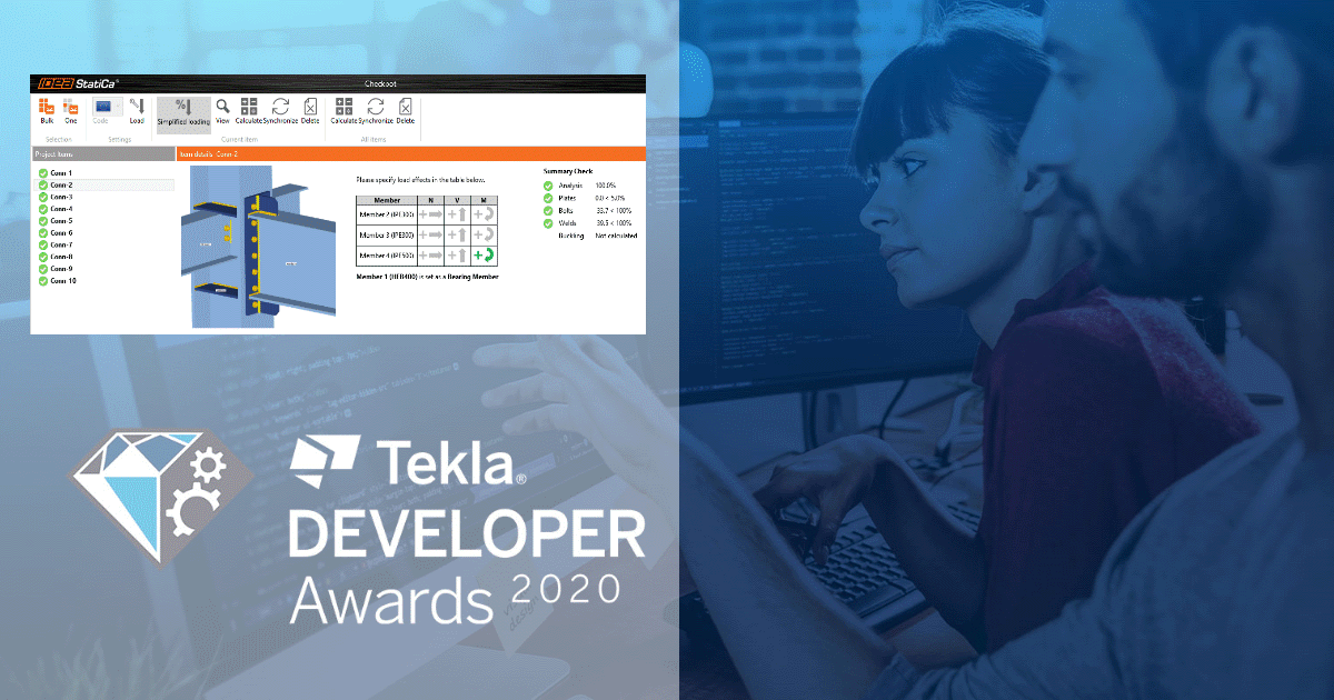 IDEA StatiCa Checkbot competing for Tekla BIM Awards 2020