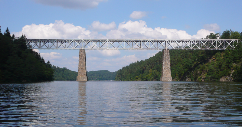 Railway bridge across Vltava river, Czech Republic