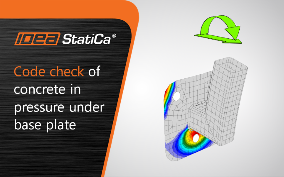 Code-check of concrete in pressure under the base plate 