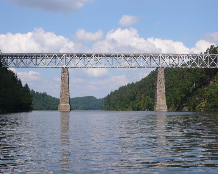 Railway bridge across Vltava river, Czech Republic