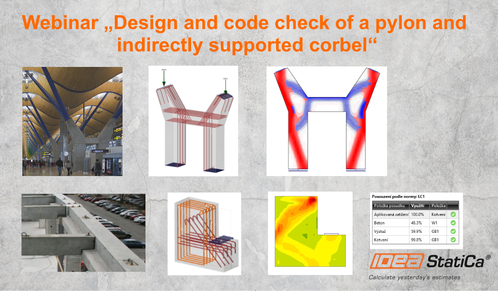 Design and code check of a pylon and indirectly supported corbel