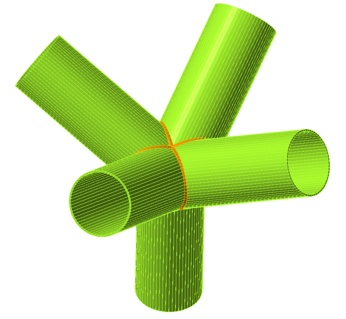 Spatial welded CHS connections