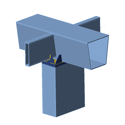 Welded hollow-section consoled roof joint