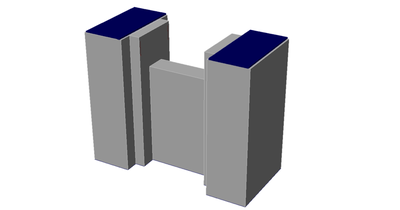 Calculation of the model a Reinforced Concrete Solid wall Pier Cap. IDEA StatiCa Detail. EN Design code. Neglecting tension spikes. 