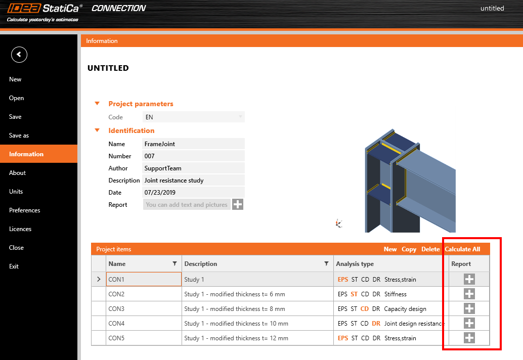 Calculate all your project items in one go