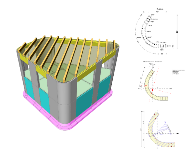 Curved shear wall design