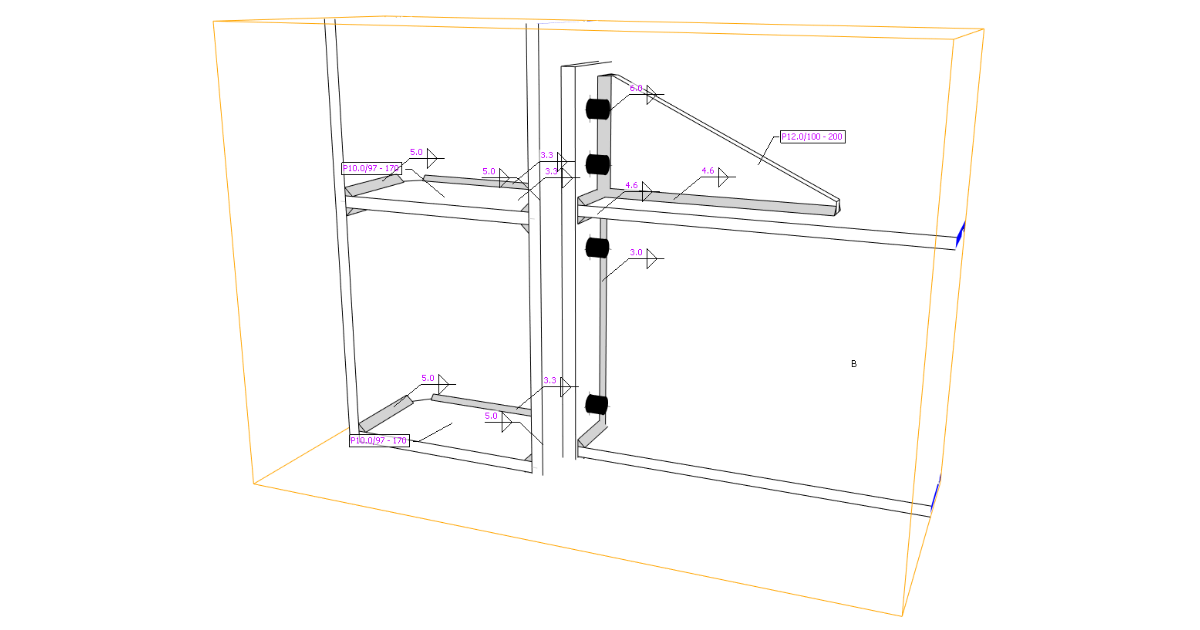 Section model view – drawings (“sketches”)