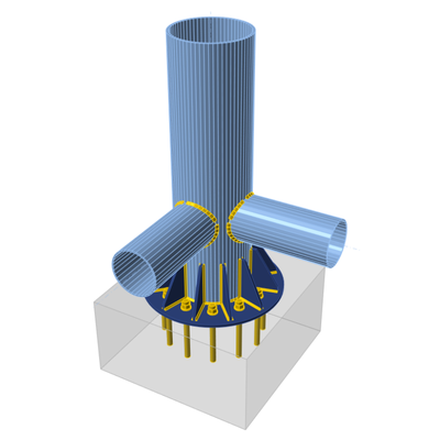 Base plate with stiffeners